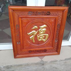 Tranh Gỗ Chữ Phúc Dát Vàng 61cm x 61 cm