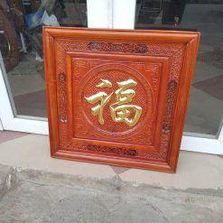 Tranh Gỗ Chữ Phúc Dát Vàng 61cm x 61 cm